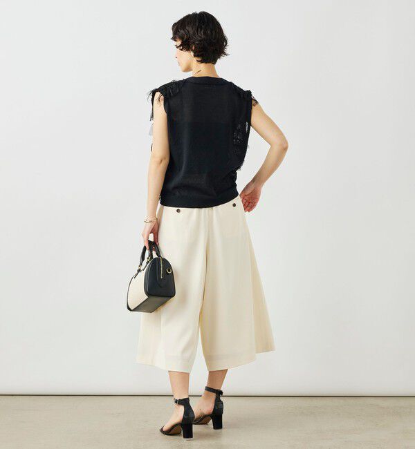 NOLLEY'S「《手洗い可能》チュールフリンジVネックベスト」|ベスト・ジレ|