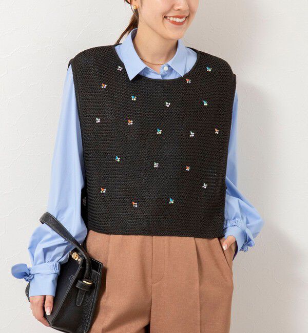 NOLLEY'S「《手洗い可能》ビジュー付ベスト」|ベスト・ジレ|