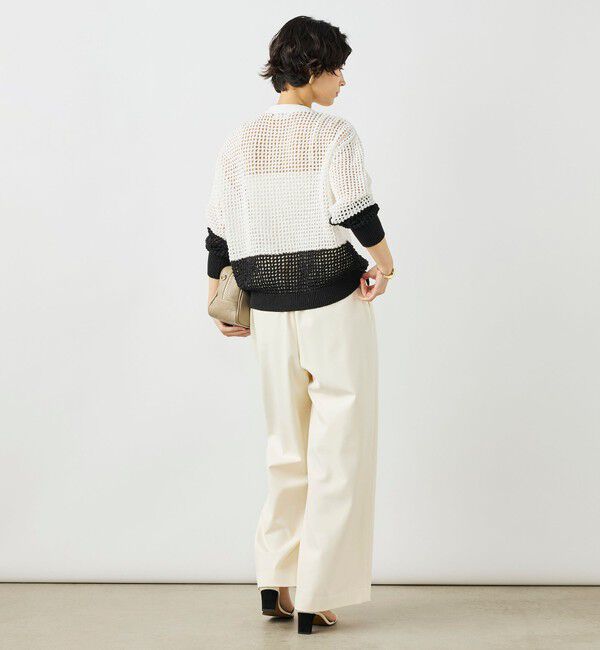 NOLLEY'S「《手洗い可能》テープメッシュ編Vネックカーディガン」|カーディガン|