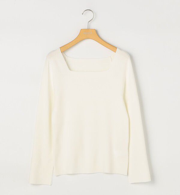 NOLLEY'S sophi「《手洗い可能》袖口レース取り外し可総針スクエアネックプルオーバー」|ニット・セーター|