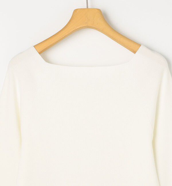 NOLLEY'S sophi「《手洗い可能》袖口レース取り外し可総針スクエアネックプルオーバー」|ニット・セーター|