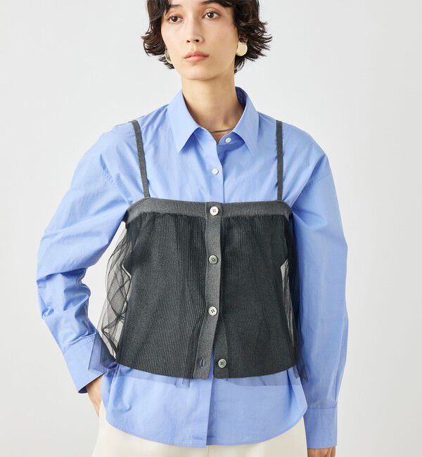 NOLLEY'S「《手洗い可能》チュールリブビスチェ」|キャミソール|