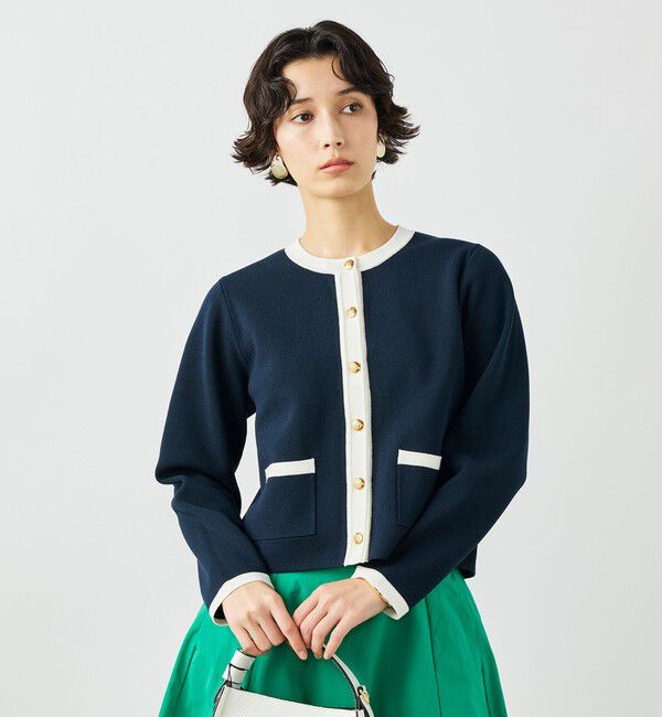 NOLLEY'S「《手洗い可能》ビオグレースミラノリブジャケット」|カーディガン|