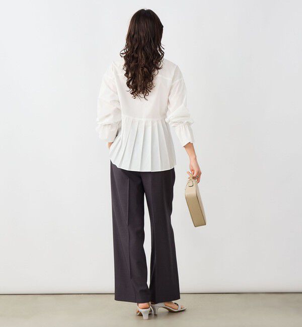 NOLLEY'S sophi「《セットアップ対応》ウォッシャブルドライシャークタックワイドパンツ」|その他|