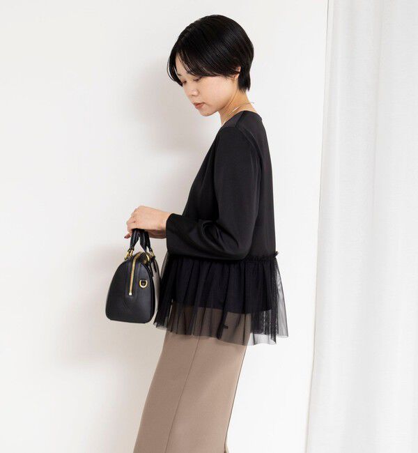 NOLLEY'S「ウォッシャブルオトナサテンペプラムブラウス」|シャツ・ブラウス|