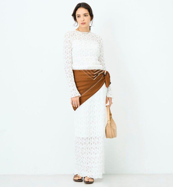 NOLLEY'S sophi「《セットアップ対応》ウォッシャブルストレッチレースタイトスカート」|タイト|