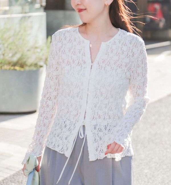NOLLEY'S sophi「ウォッシャブルストレッチレース両前カーディガン」|カーディガン|