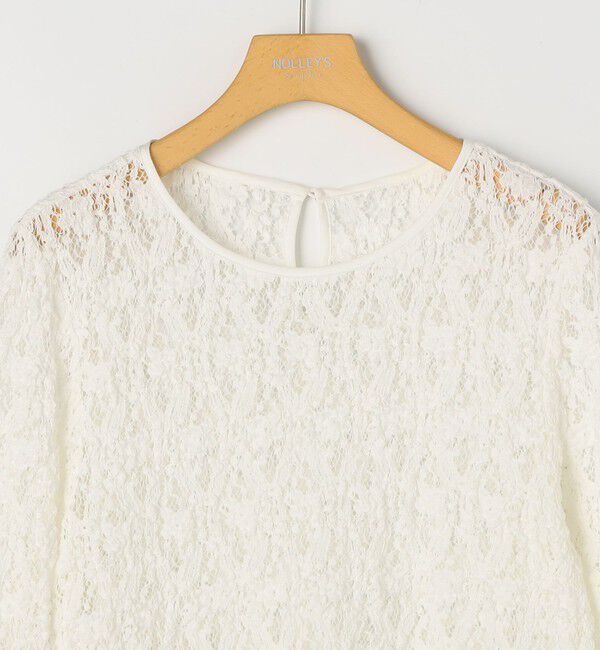 NOLLEY'S sophi「《セットアップ対応》ウォッシャブルストレッチレースペプラムプルオーバー」|シャツ・ブラウス|