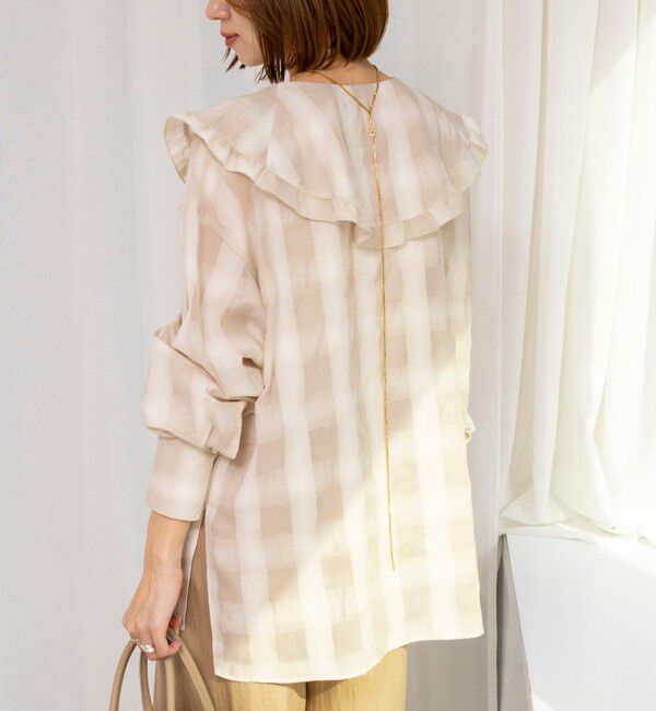 NOLLEY'S「ウォッシャブルラッフルカラーブラウス」|シャツ・ブラウス|