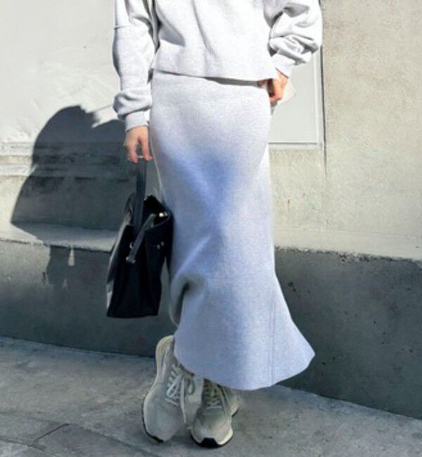 NOLLEY'S「《手洗い可能》《セットアップ対応》スウェットライク2WAYニットスカート」|スカート|ライトグレー