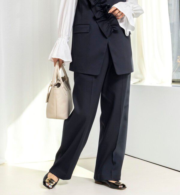 NOLLEY'S「《セットアップ対応》ウォッシャブルジョーゼットタックパンツ」|その他|