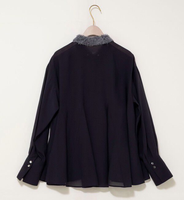 NOLLEY'S sophi「チュール襟付オーガンジーフレアシャツブラウス」|シャツ・ブラウス|