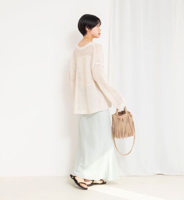 NOLLEY'S「《手洗い可能》ペーパーヤーンメッシュプルオーバー」|ニット・セーター|