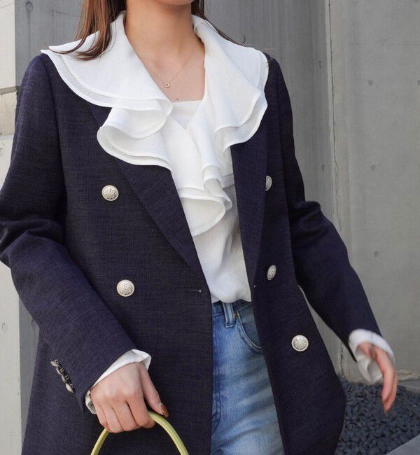 NOLLEY'S「ウォッシャブルラッフルカラーブラウス」|シャツ・ブラウス|