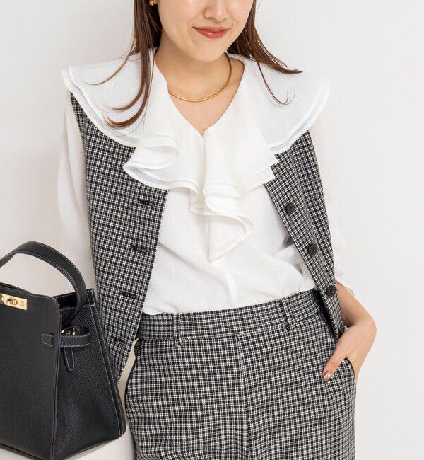 NOLLEY'S「ウォッシャブルラッフルカラーブラウス」|シャツ・ブラウス|