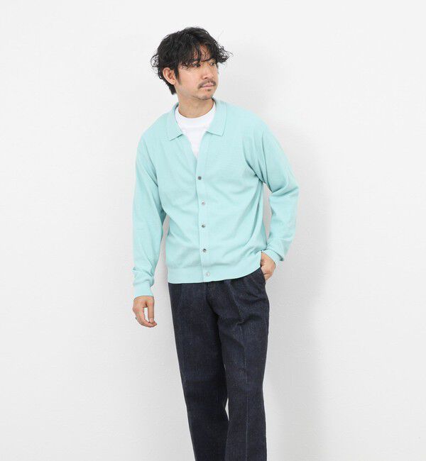 NOLLEY'S goodman「《SERIYA Cotton》吸湿カノコ襟付きカーディガン 26SS」|カーディガン|