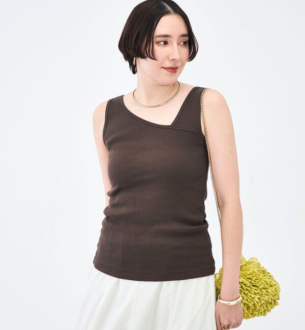 NOLLEY'S「ウォッシャブルプレミアムテレコアシメ2WAYタンク」|タンクトップ|
