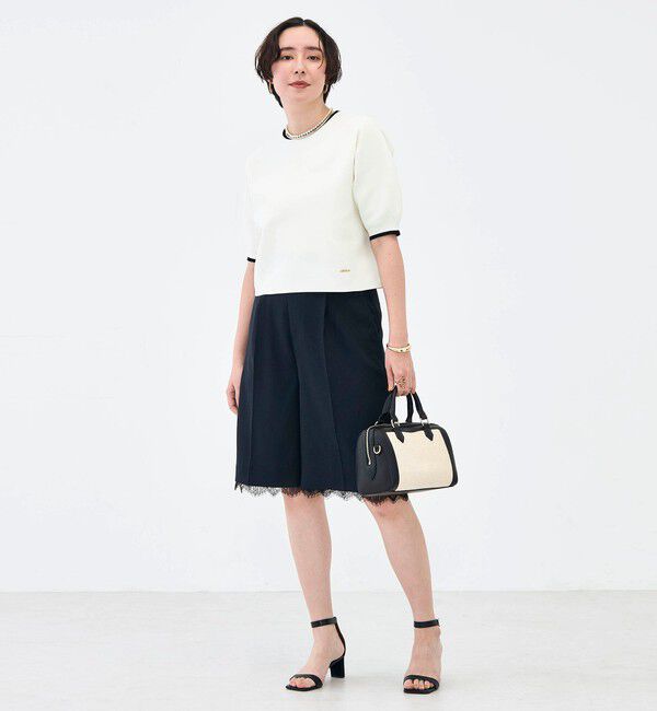 NOLLEY'S「《手洗い可能》ホールガーメントパフスリーブニットＴ」|ニット・セーター|