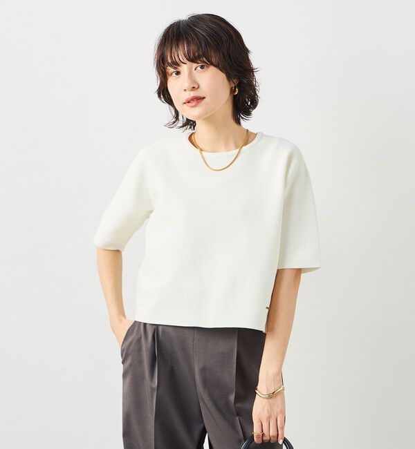 NOLLEY'S「《手洗い可能》ホールガーメントニットＴ」|ニット・セーター|エクリュ