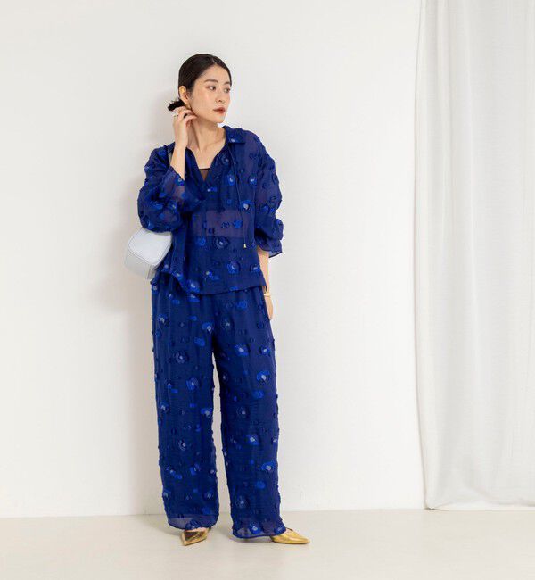 NOLLEY'S「《セットアップ対応》【KIRYU】 MIXウォッシャブルフラワー柄ジャガードパンツ」|その他|