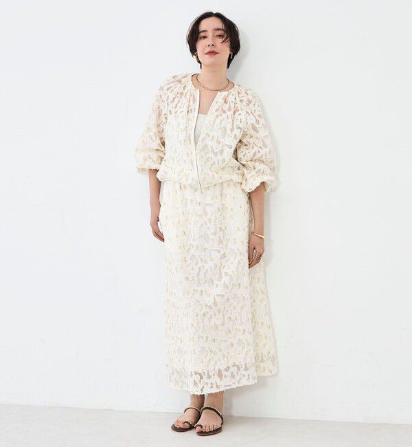 NOLLEY'S「《セットアップ対応》【KIRYU】ウォッシャブルラメジャガードスカート」|フレア|