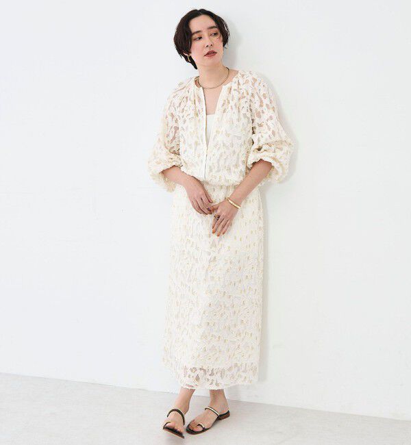 NOLLEY'S「《セットアップ対応》【KIRYU】ウォッシャブルラメジャガードスカート」|フレア|