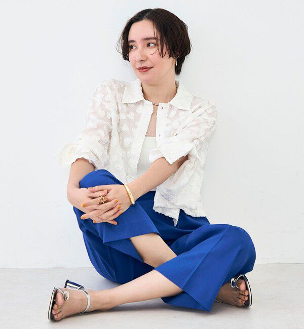 NOLLEY'S「【KIRYU】ウォッシャブル花柄ジャガードシャツ」|シャツ・ブラウス|