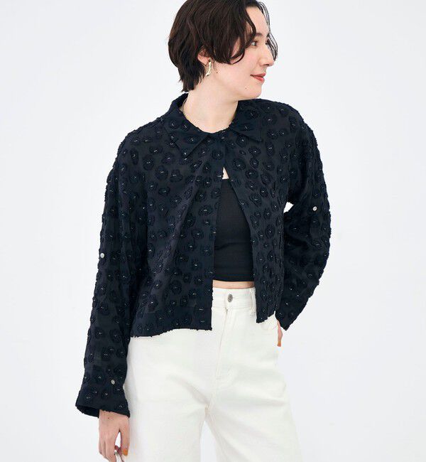 NOLLEY'S「【KIRYU】ウォッシャブル花柄ジャガードシャツ」|シャツ・ブラウス|