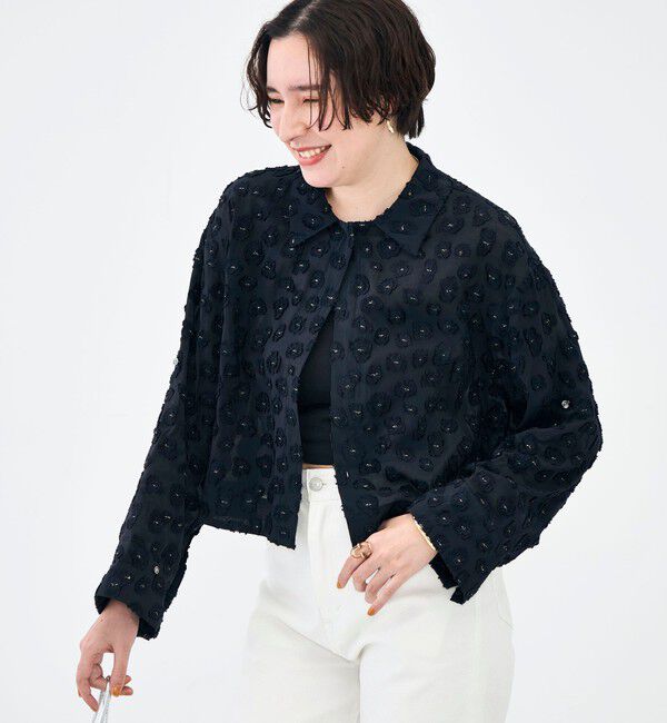 NOLLEY'S「【KIRYU】ウォッシャブル花柄ジャガードシャツ」|シャツ・ブラウス|