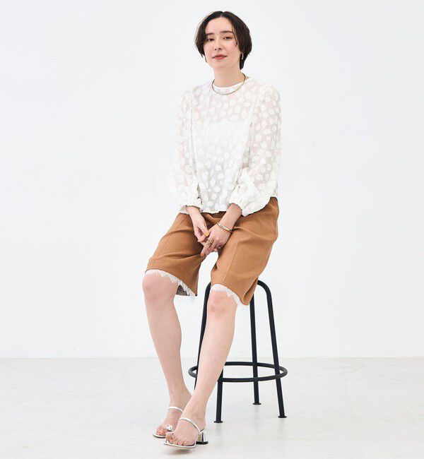 NOLLEY'S「【KIRYU】ウォッシャブル花柄ジャガードブラウス」|シャツ・ブラウス|