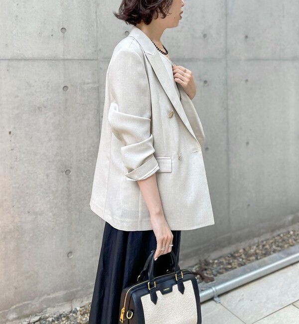 NOLLEY'S sophi「《セットアップ対応》ウォッシャブルスラブオックスダブルジャケット」|テーラードジャケット|