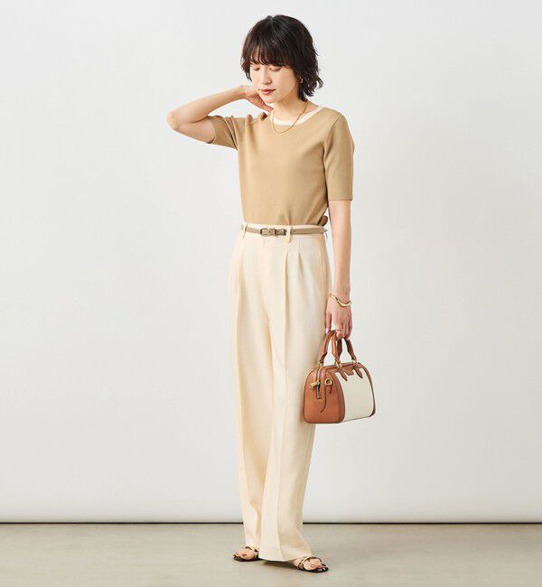 NOLLEY'S sophi「《アンサンブル対応》《手洗い可能》マルチファンクション5分袖プルオーバー」|ニット・セーター|