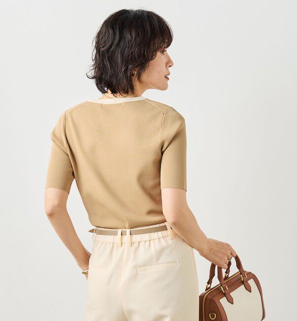 NOLLEY'S sophi「《アンサンブル対応》《手洗い可能》マルチファンクション5分袖プルオーバー」|ニット・セーター|