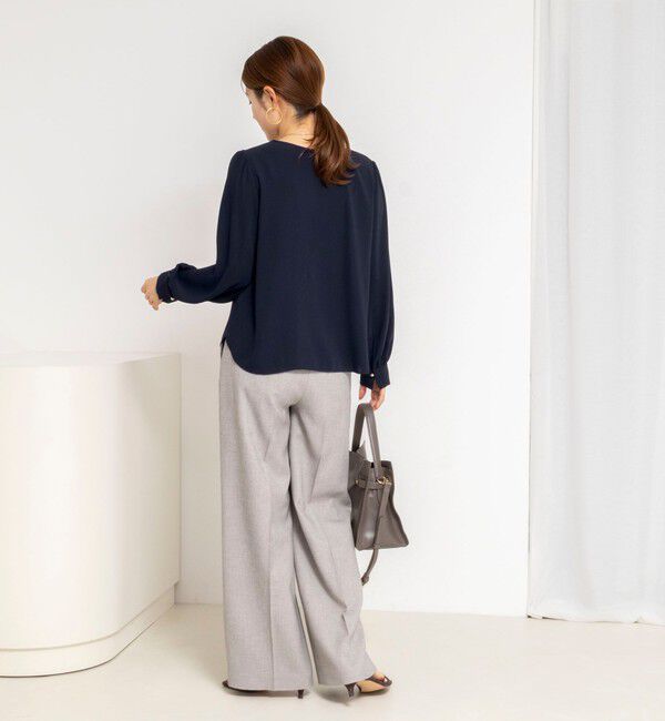 NOLLEY'S sophi「ウォッシャブルサテンアシンメトリーラッフルブラウス」|シャツ・ブラウス|