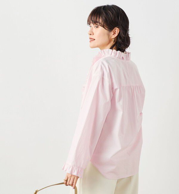 NOLLEY'S sophi「ウォッシャブルORGANICコットンフリルシャツブラウス」|シャツ・ブラウス|