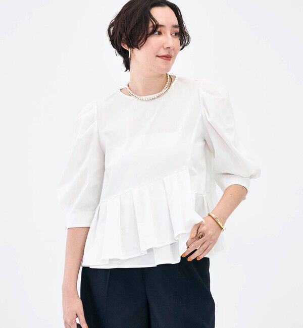 NOLLEY'S「ウォッシャブルサラドラトリコットペプラムブラウス」|シャツ・ブラウス|