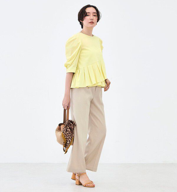 NOLLEY'S「《セットアップ対応》ウォッシャブルハイスペック麻調愛されセミワイドパンツ」|その他|