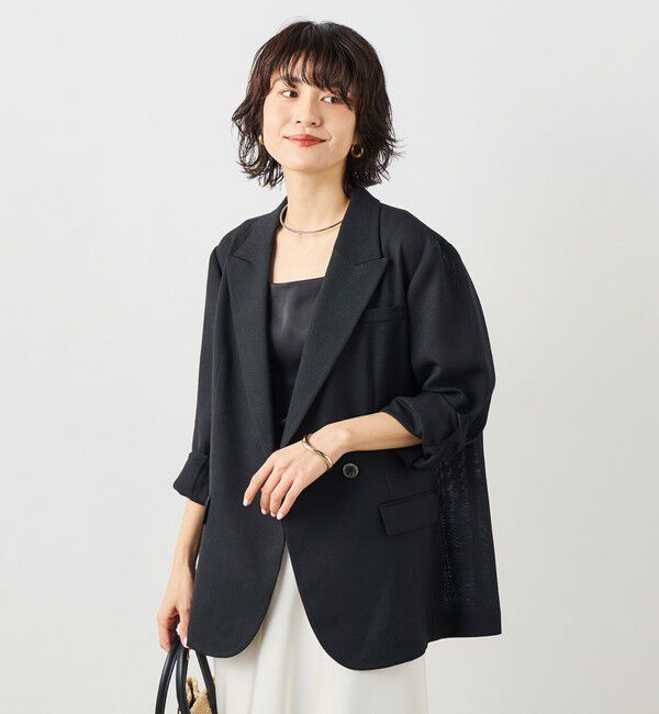 NOLLEY'S sophi「ウォッシャブルリネンライクオーバージャケット」|テーラードジャケット|