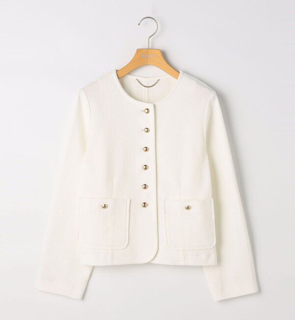 NOLLEY'S sophi「ウォッシャブルラッセルリングカーデジャケット」|ノーカラージャケット|