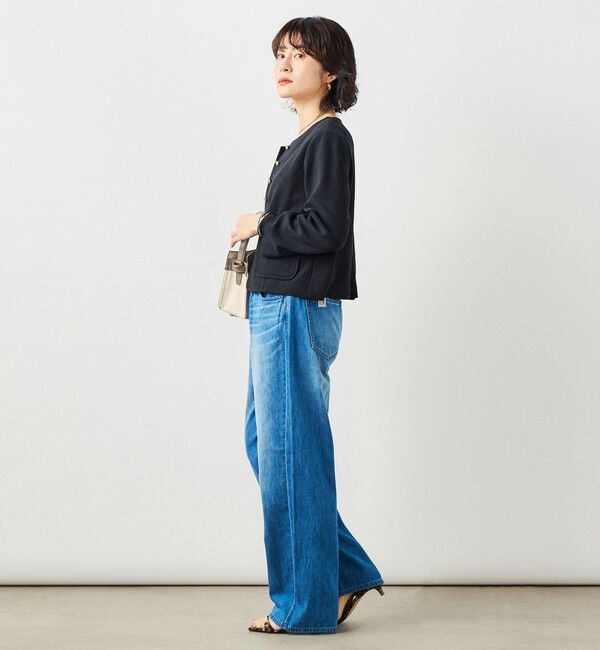 NOLLEY'S sophi「ウォッシャブルラッセルリングカーデジャケット」|ノーカラージャケット|