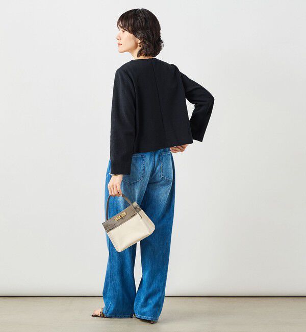 NOLLEY'S sophi「ウォッシャブルラッセルリングカーデジャケット」|ノーカラージャケット|