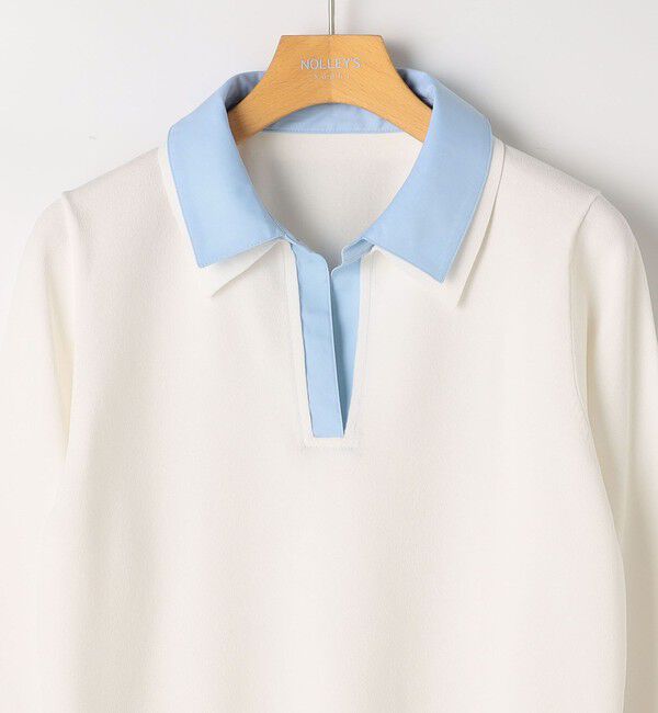 NOLLEY'S sophi「《手洗い可能》シャツレイヤード風スキッパーポロニット」|ニット・セーター|