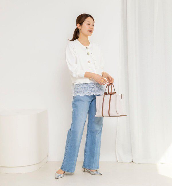 NOLLEY'S「《手洗い可能》ランダムビジューカーディガン」|カーディガン|