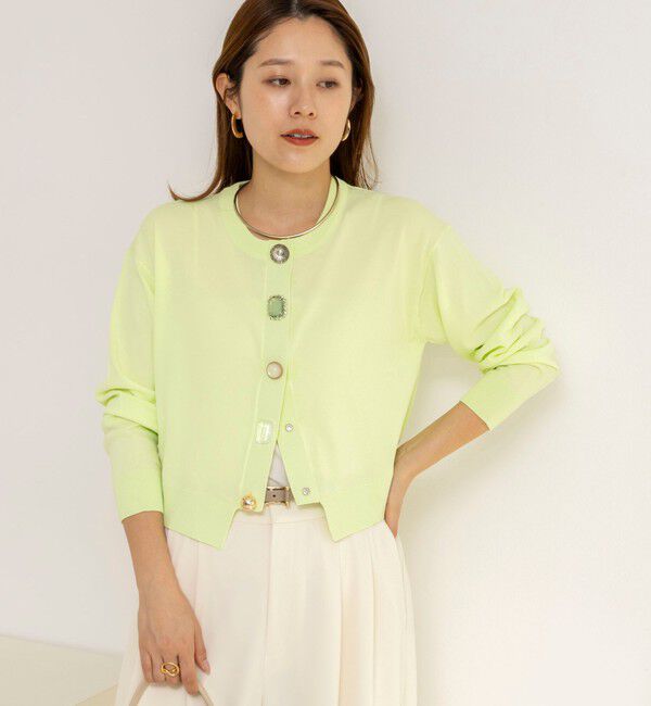 NOLLEY'S「《手洗い可能》ランダムビジューカーディガン」|カーディガン|