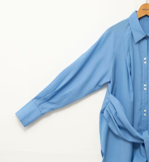 NOLLEY'S「ウォッシャブルウエストリボン2WAYロングシャツ」|シャツ・ブラウス|