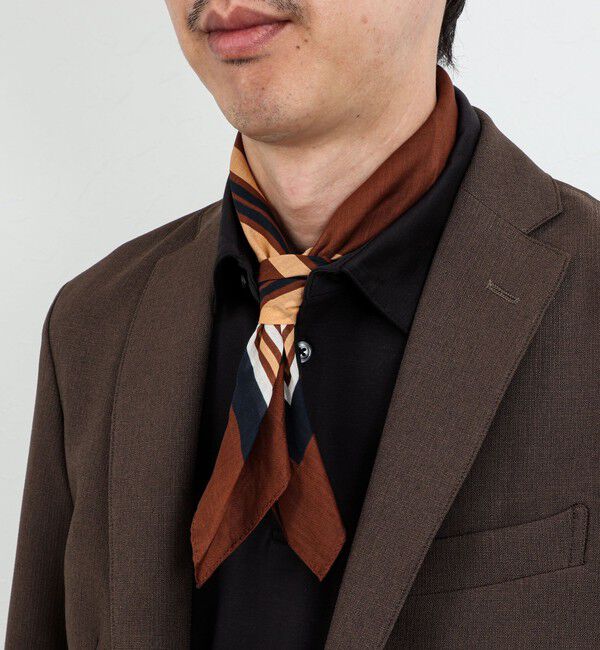 NOLLEY'S goodman「EMME EFFE フレームプリントバンダナスカーフ」|バンダナ・スカーフ|ブラウン系1