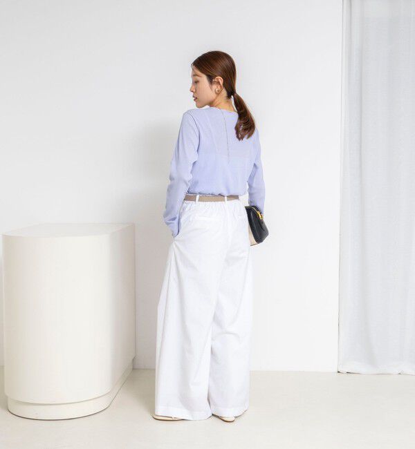 NOLLEY'S「ウォッシャブルドライテレコメロー配色プルオーバー」|Tシャツ・カットソー|