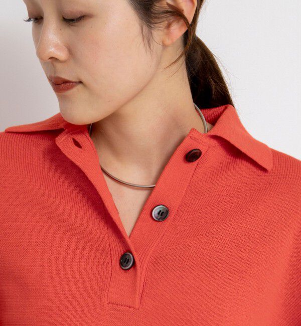 NOLLEY'S「《手洗い可能》ギマコットンポロ襟プルオーバー」|ニット・セーター|