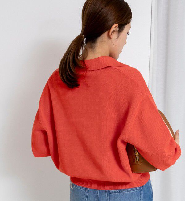 NOLLEY'S「《手洗い可能》ギマコットンポロ襟プルオーバー」|ニット・セーター|