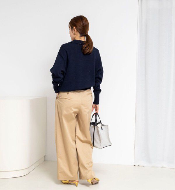 NOLLEY'S「《手洗い可能》ギマコットンポロ襟プルオーバー」|ニット・セーター|